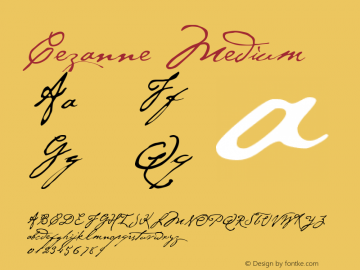 Cezanne Medium Version 001.000 Font Sample