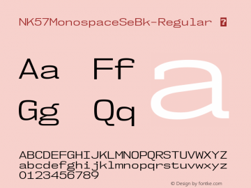 ☞NK57MonospaceSeBk-Regular Version 1.000;com.myfonts.easy.typodermic.nk57-monospace.semiexpd-book.wfkit2.version.4sg3图片样张