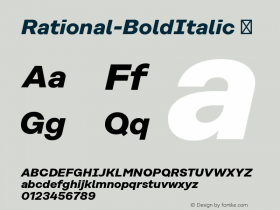 ☞Rational Book Bold Italic Version 1.000;PS 001.000;hotconv 1.0.88;makeotf.lib2.5.64775; ttfautohint (v1.3);com.myfonts.easy.rene-bieder.rational.bold-italic.wfkit2.version.4yBc图片样张