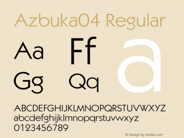 Azbuka04 Regular OTF 1.000;PS 001.000;Core 1.0.29图片样张