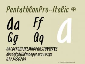 ☞Pentathlon Pro Italic Version 1.000; ttfautohint (v0.95) -d;com.myfonts.easy.dbsv-moulding-ideas.pentathlon-pro.italic.wfkit2.version.4E1c图片样张