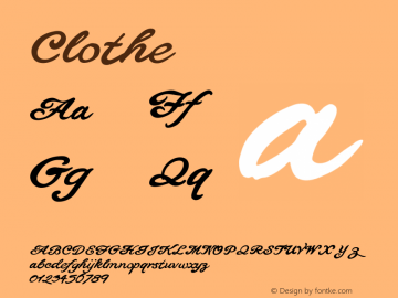 ☞Clothe Version 1;com.myfonts.easy.mawns.clothe.regular.wfkit2.version.4X6P图片样张