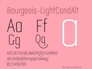 ☞Bourgeois LightCondAlt Version 001.000 ; ttfautohint (v1.5);com.myfonts.easy.virusfonts.bourgeois.light-cond-alt.wfkit2.version.2xH3图片样张