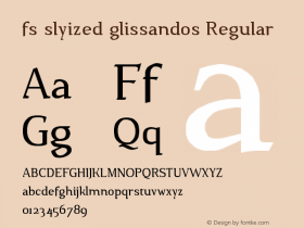 fs slyized glissandos Regular Version 1.0 Font Sample