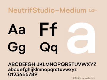 ☞Neutrif Studio Medium Version 2.000;com.myfonts.easy.degarism-studio.neutrif-studio.medium.wfkit2.version.4XHo图片样张