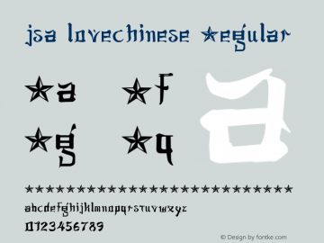 jsa lovechinese Regular Version 1 2005 initial release Font Sample