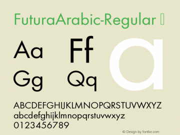 ☞FuturaArabic Version 1.700; ttfautohint (v1.5);com.myfonts.easy.urw.futura-arabic.regular.wfkit2.version.4Y6Y图片样张