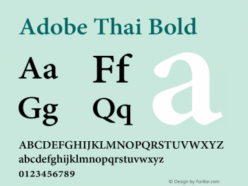 Adobe Thai Bold Version 1.008 build 007 Font Sample