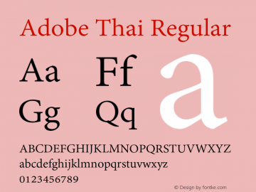 Adobe Thai Regular Version 1.008 build 007 Font Sample