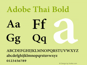Adobe Thai Bold Version 1.011 Font Sample