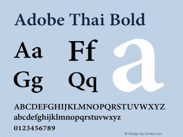 Adobe Thai Bold Version 1.012 Font Sample