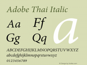 Adobe Thai Italic Version 1.019图片样张