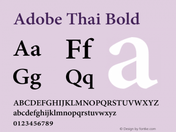 Adobe Thai Bold Version 1.019 Font Sample