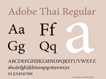 Adobe Thai Regular Version 1.019 Font Sample