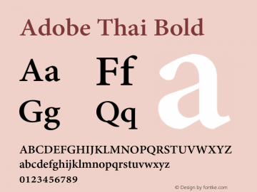 Adobe Thai Bold Version 1.041 Font Sample