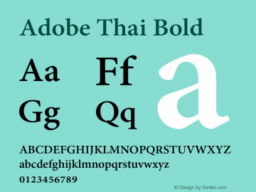 Adobe Thai Bold Version 1.041 Font Sample