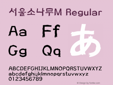 서울소나무M Regular Version 1.00 Font Sample