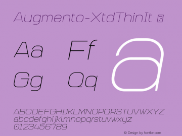 ☞Augmento Extended Thin Italic Version 1.000;com.myfonts.easy.r9-type-design.augmento.extended-thin-italic.wfkit2.version.511T图片样张