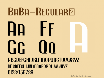 ☞BaBa-Regular Version 1.00; ttfautohint (v1.5);com.myfonts.easy.naghachian.baba.regular.wfkit2.version.51tP图片样张