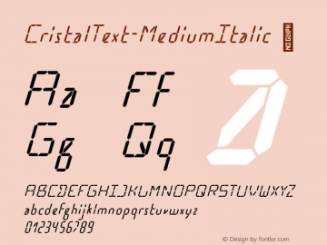 ☞Cristal Text Medium Italic Version 2.001;com.myfonts.easy.johannes-krenner.cristal-text.medium-italic.wfkit2.version.51M1图片样张