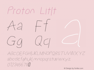 Proton LitIt Version 1.017 Font Sample