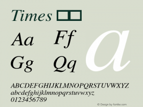 Times 斜体 7.0d1e1 Font Sample