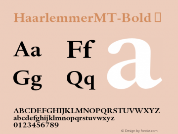 ☞Haarlemmer MT Bold Version 1.00 - May 2001;com.myfonts.easy.mti.haarlemmer-mt.bold.wfkit2.version.55p3图片样张