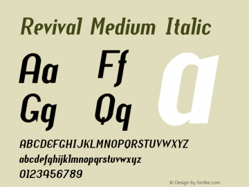 Revival Medium Italic Version 001.000图片样张