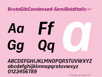 ☞Bruta Glb Condensed Semi Bold Italic Version 1.030;PS 001.030;hotconv 1.0.88;makeotf.lib2.5.64775; ttfautohint (v1.5);com.myfonts.easy.ndiscovered.bruta-global.condensed-semi-bold-italic.wfkit2.version.54TP图片样张