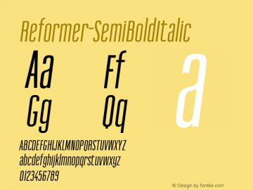 ☞Reformer-SemiBoldItalic 0.1.0; ttfautohint (v1.5);com.myfonts.easy.jadugar-design-studio.reformer.semi-bold-italic.wfkit2.version.53BA图片样张