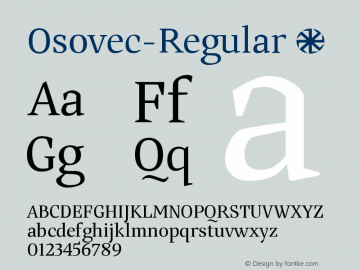 ☞Osovec-Regular Version: 1.0;com.myfonts.easy.dima-pole.osovec.regular.wfkit2.version.53Hw图片样张