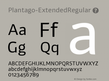 ☞Plantago Extended Regular Plantago 1.005; ttfautohint (v1.5);com.myfonts.easy.schriftlabor.plantago.extended-regular.wfkit2.version.56j9图片样张