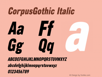 CorpusGothic Italic 001.000图片样张