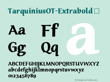 ☞TarquiniusOT-Extrabold Version 7.504; 2010; Build 1003; ttfautohint (v1.5);com.myfonts.easy.fontfont.ff-tarquinius-2.std-extra-bold.wfkit2.version.57vs图片样张