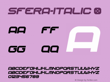 ☞Sfera Italic Version 1.00 June 19, 2018, initial release; ttfautohint (v1.5);com.myfonts.easy.smartfont.sfera.italic.wfkit2.version.58jw图片样张