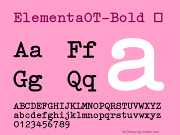 ☞ElementaOT-Bold Version 7.504; 2007; Build 1002; ttfautohint (v1.5);com.myfonts.easy.fontfont.elementa-pro.std-bold.wfkit2.version.58uE图片样张