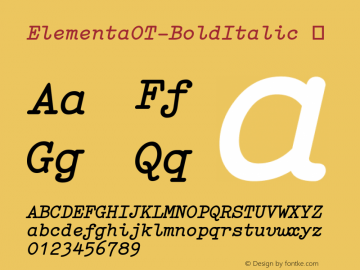 ☞ElementaOT-BoldItalic Version 7.504; 2007; Build 1002;com.myfonts.easy.fontfont.elementa-pro.std-bold-italic.wfkit2.version.58uF图片样张