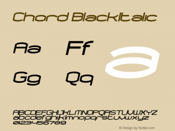 Chord BlackItalic Macromedia Fontographer 4.1 6/10/01 Font Sample