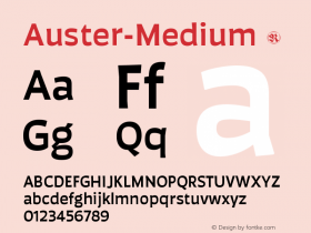 ☞Auster Medium Version 1.000;PS 001.000;hotconv 1.0.88;makeotf.lib2.5.64775; ttfautohint (v1.5);com.myfonts.easy.resistenza.auster.medium.wfkit2.version.5aR8图片样张