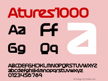 ☞Atures 1000 Version 1.000; ttfautohint (v1.5);com.myfonts.easy.mawns.atures.1000-regular.wfkit2.version.5cHU图片样张