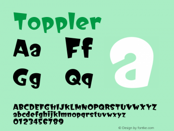 ☞Toppler Toppler (version 1.0)  by Keith Bates;com.myfonts.easy.k-type.toppler.regular.wfkit2.version.5cKt图片样张
