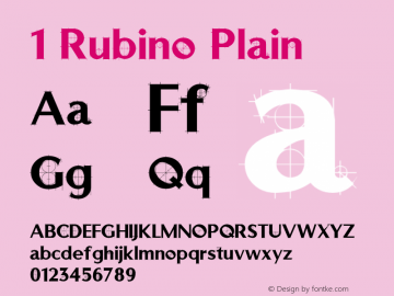 1 Rubino Plain 001.000 Font Sample