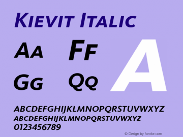 Kievit Italic Version 001.000图片样张