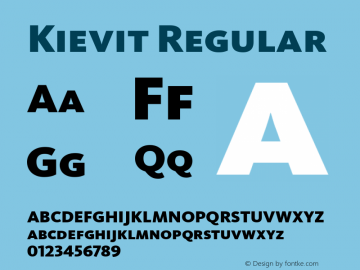 Kievit Regular Version 001.000 Font Sample