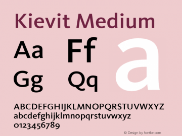 Kievit Medium Version 001.000 Font Sample