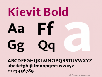 Kievit Bold Version 001.000 Font Sample