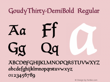 GoudyThirty-DemiBold Regular 1.23 Font Sample