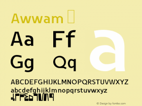 ☞Awwam Version 1.00 November 30, 2018, initial release;com.myfonts.easy.alsamman.awwam.regular.wfkit2.version.5h5d图片样张