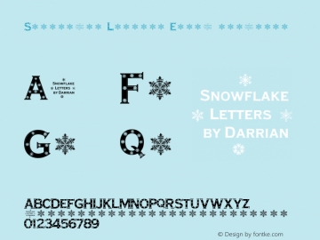 Snowflake Letters Extra-expanded Unknown Font Sample