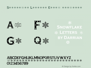 Snowflake Letters Extra-expanded Version 1.0 Font Sample